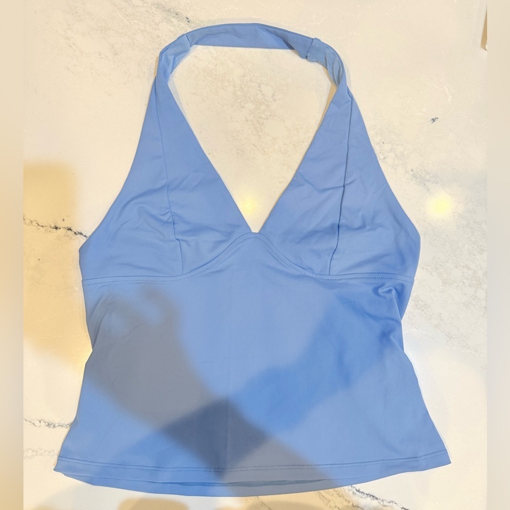 Free People Intimately Still Here Halter Cami Dusted Blue - Picture 2 of 7
